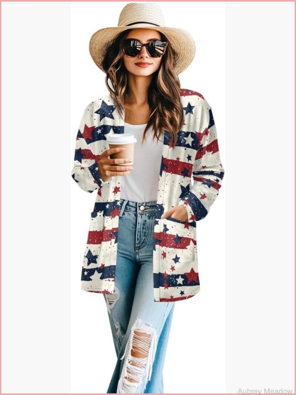 Oversized Lightweight Cardigan with Pockets Long Sleeve Open Front